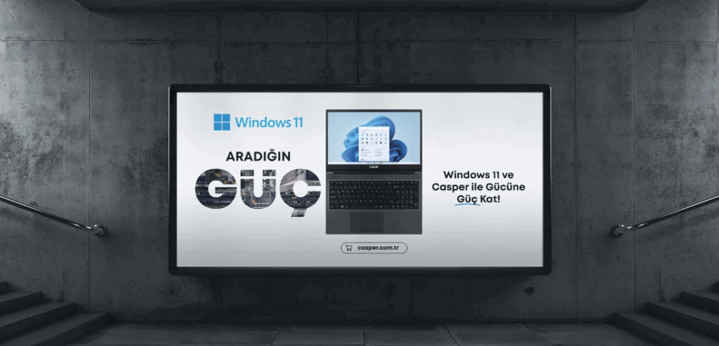 Microsoft'un Windows 11 aradığın güç reklamı.