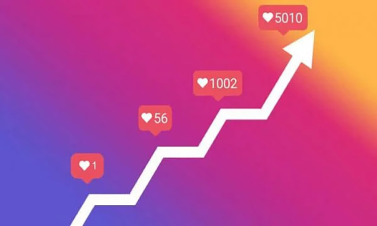 Instagram etkileşim artışı grafiği.