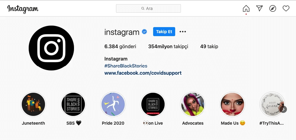 Instagram sayfasından bir görüntü.