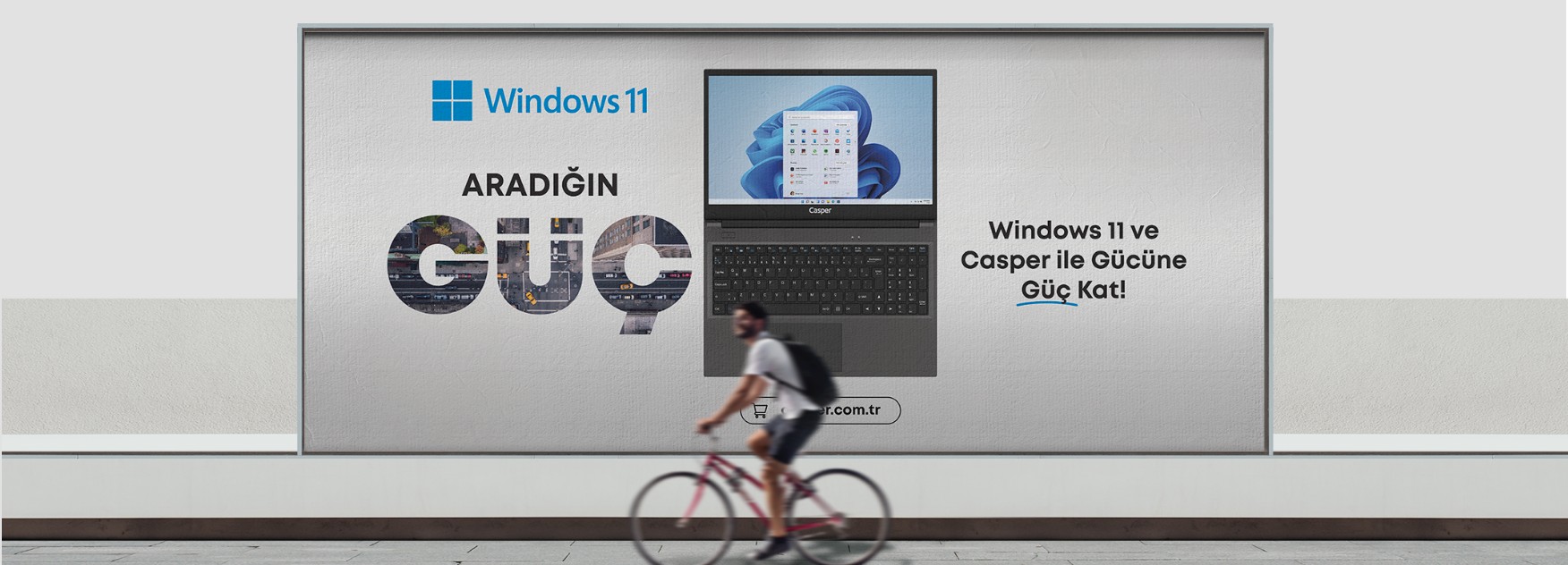 Microsoft'un Windows 11 aradığın güç reklamı.